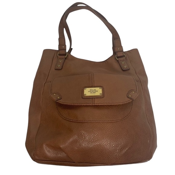 Relic by Fossil Vegan Tan Pebble Leather Blakely Hobo Tote Bag - Picture 1 of 16